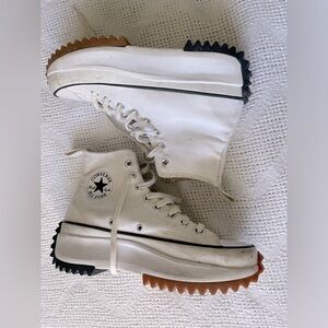 WHITE Converse Platform Lugged Shoes